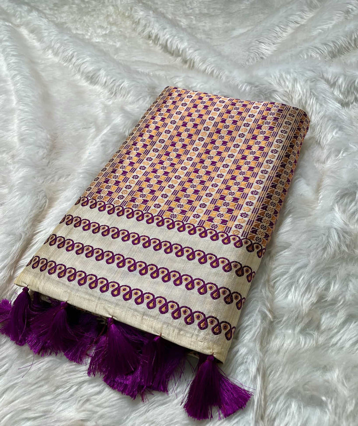 Soft Jharna Toss Woven Assamese Saree