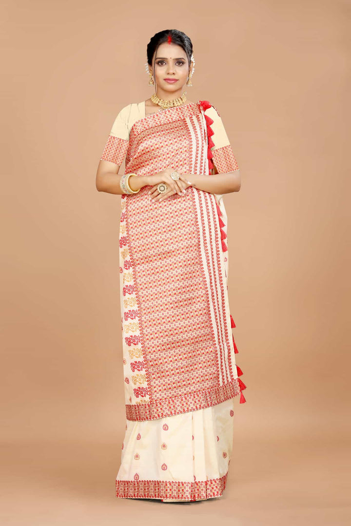 Soft Jharna Toss Woven Assamese Saree