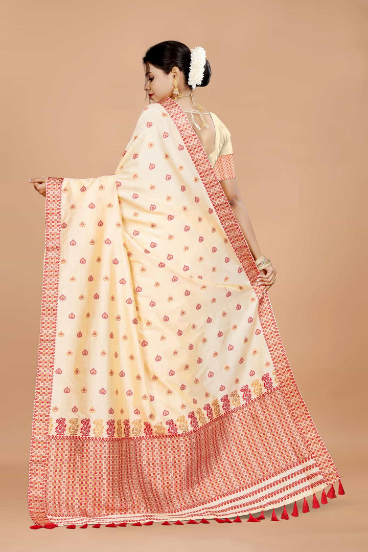 Soft Jharna Toss Woven Assamese Saree