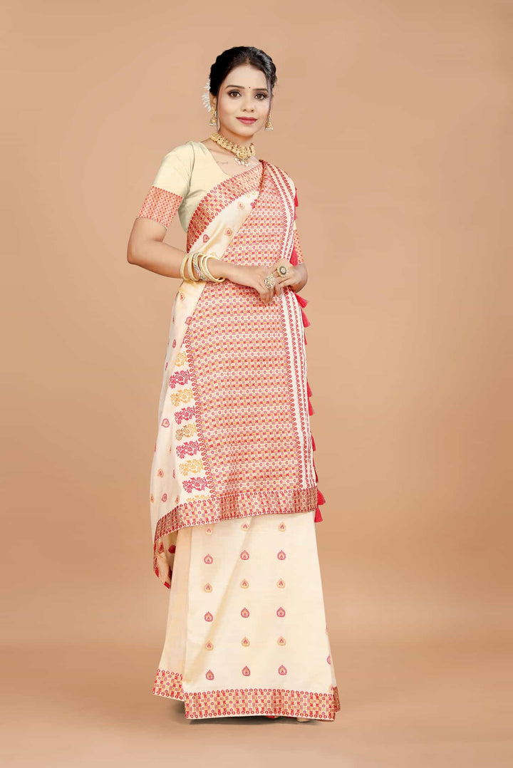 Soft Jharna Toss Woven Assamese Saree