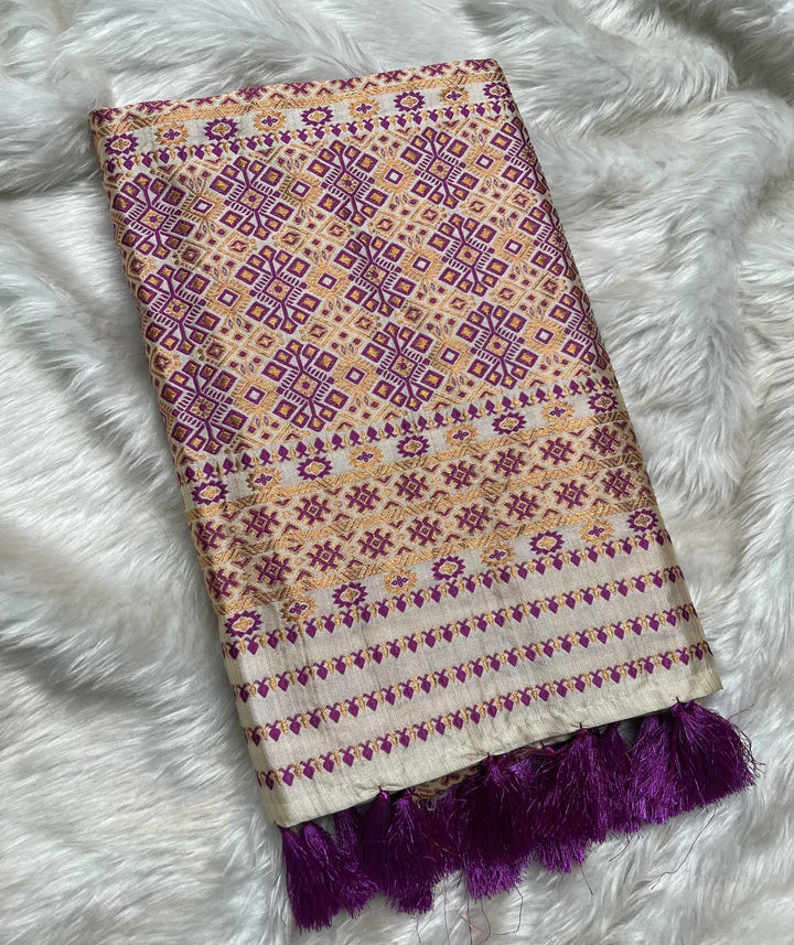 Soft Art Toss Woven Jaintia-Styled Saree