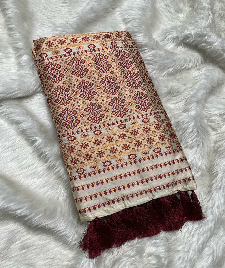 Soft Art Toss Woven Jaintia-Styled Saree