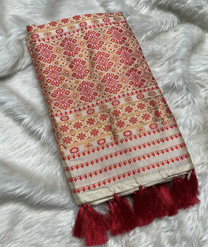 Soft Art Toss Woven Jaintia-Styled Saree