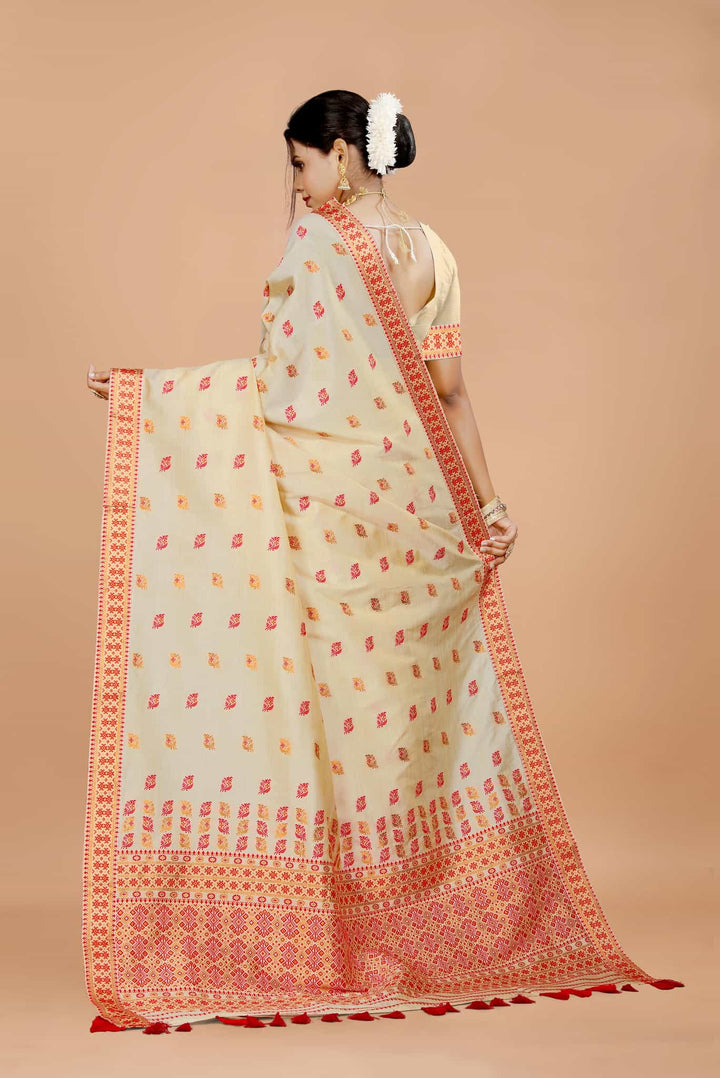 Soft Art Toss Woven Jaintia-Styled Saree