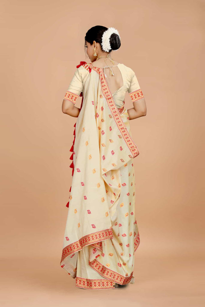 Soft Art Toss Woven Jaintia-Styled Saree