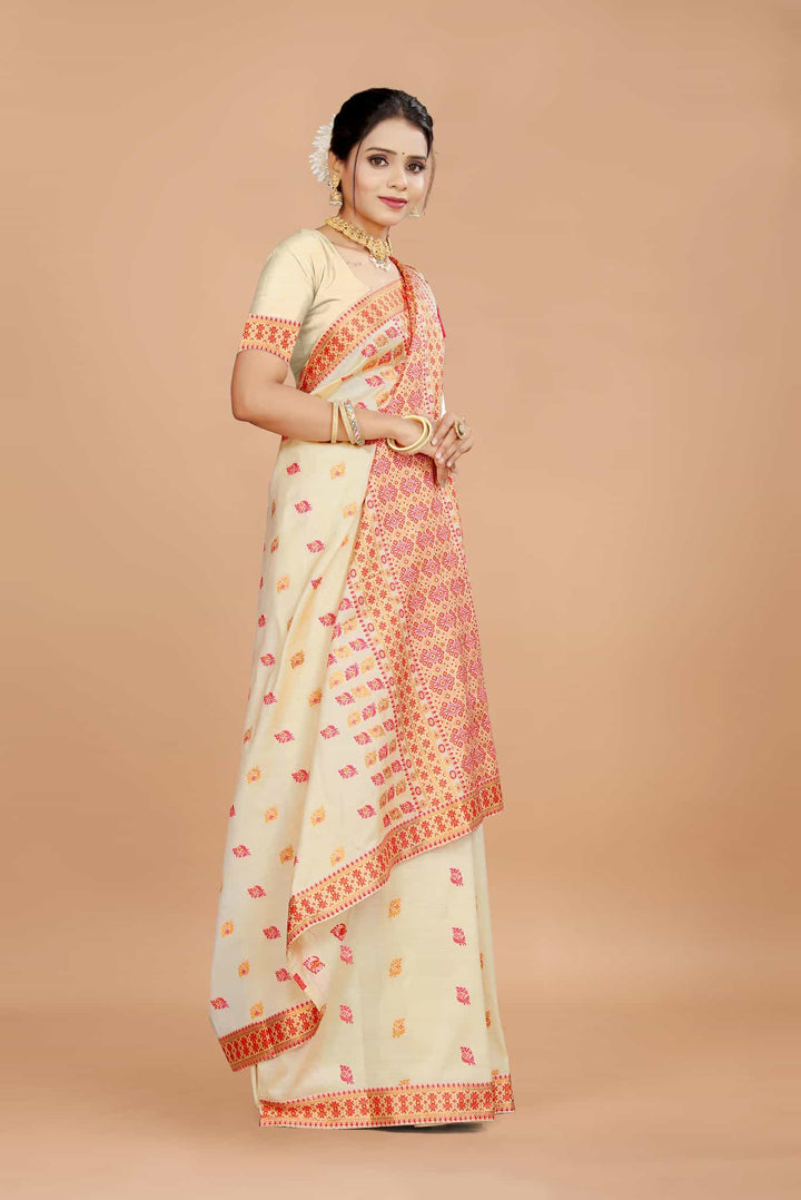 Soft Art Toss Woven Jaintia-Styled Saree