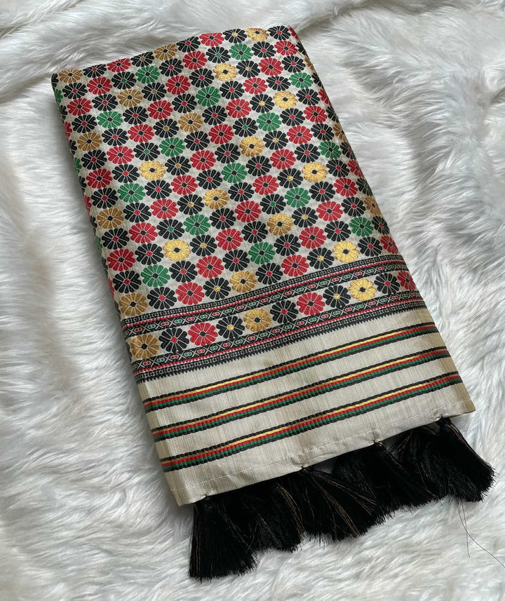 Soft Art Toss Woven Assamese-Styled Saree