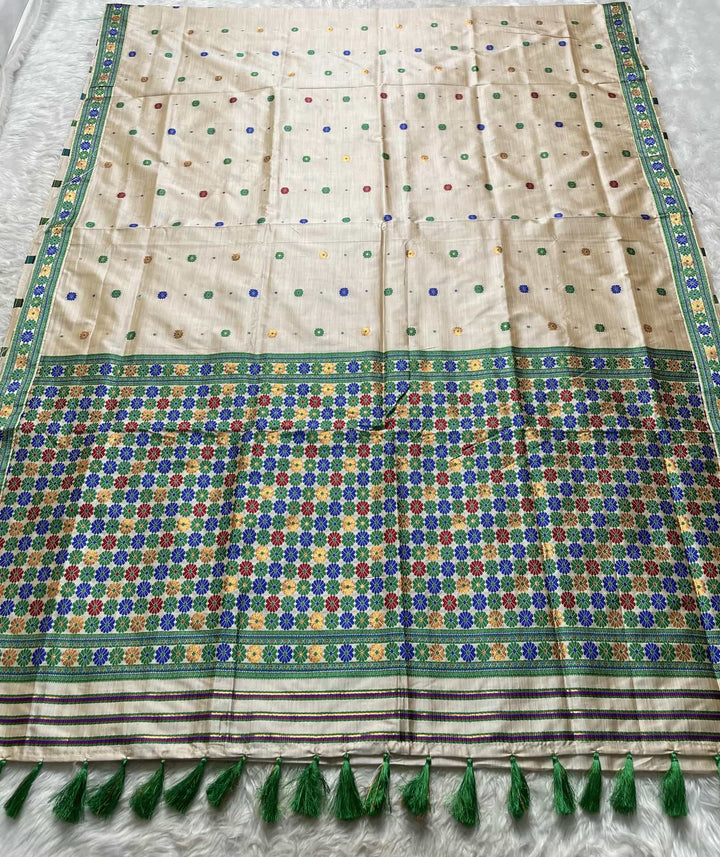 Soft Art Toss Woven Assamese-Styled Saree