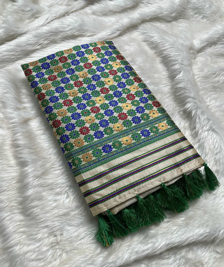Soft Art Toss Woven Assamese-Styled Saree