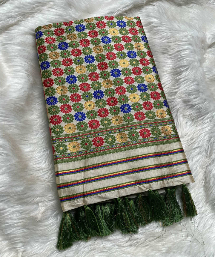 Soft Art Toss Woven Assamese-Styled Saree