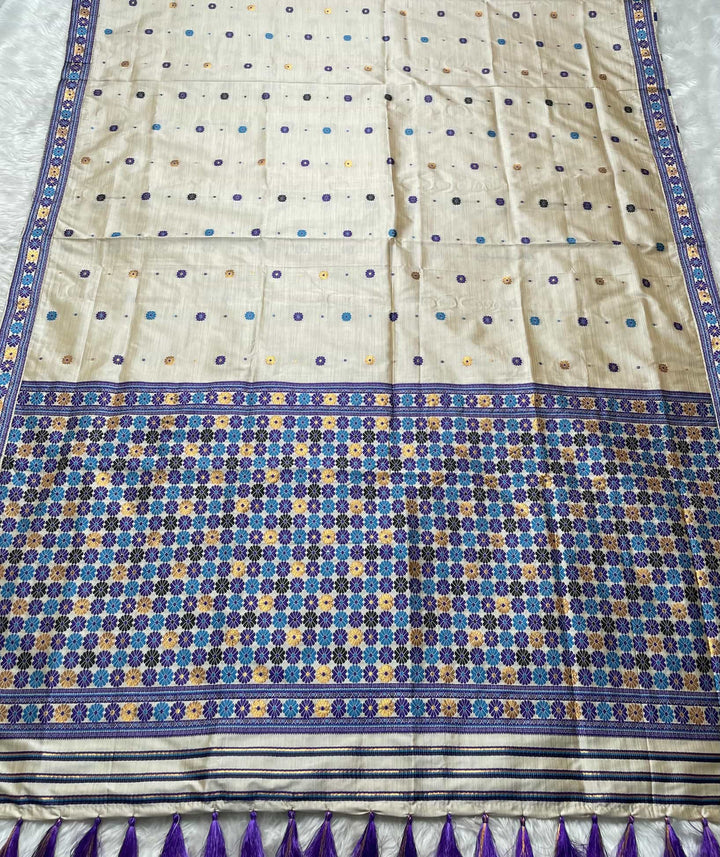 Soft Art Toss Woven Assamese-Styled Saree