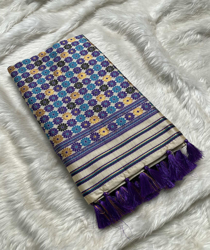 Soft Art Toss Woven Assamese-Styled Saree