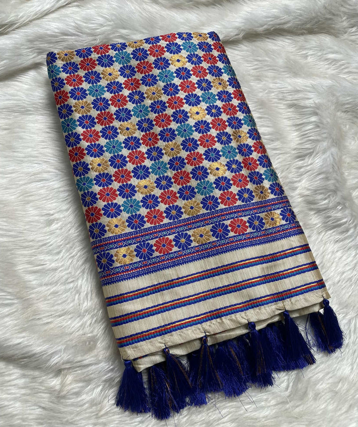 Soft Art Toss Woven Assamese-Styled Saree