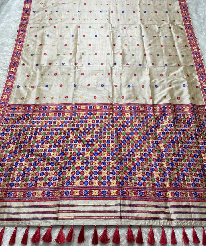 Soft Art Toss Woven Assamese-Styled Saree