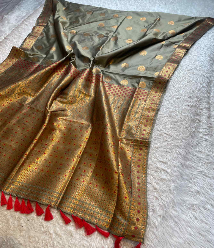 Mix Pat* Woven Assamese Saree – Chadorkart