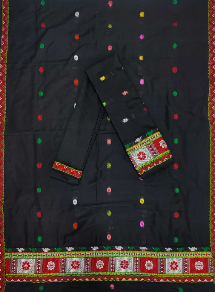 Multi-Colour Dhaga Work Slub Cotton* Mekhela Sador