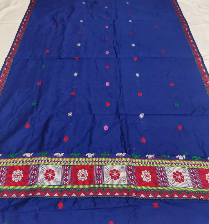 Multi-Colour Dhaga Work Slub Cotton* Mekhela Sador