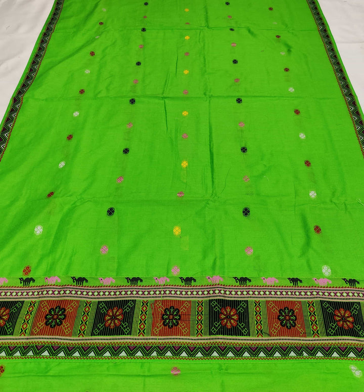 Multi-Colour Dhaga Work Slub Cotton* Mekhela Sador