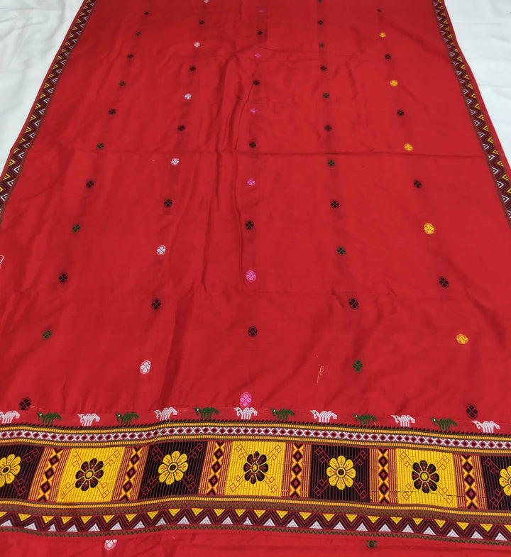 মাল্টি-কালৰ ঢাগা ৱৰ্ক স্লব কপাহ* Mekhela Sador