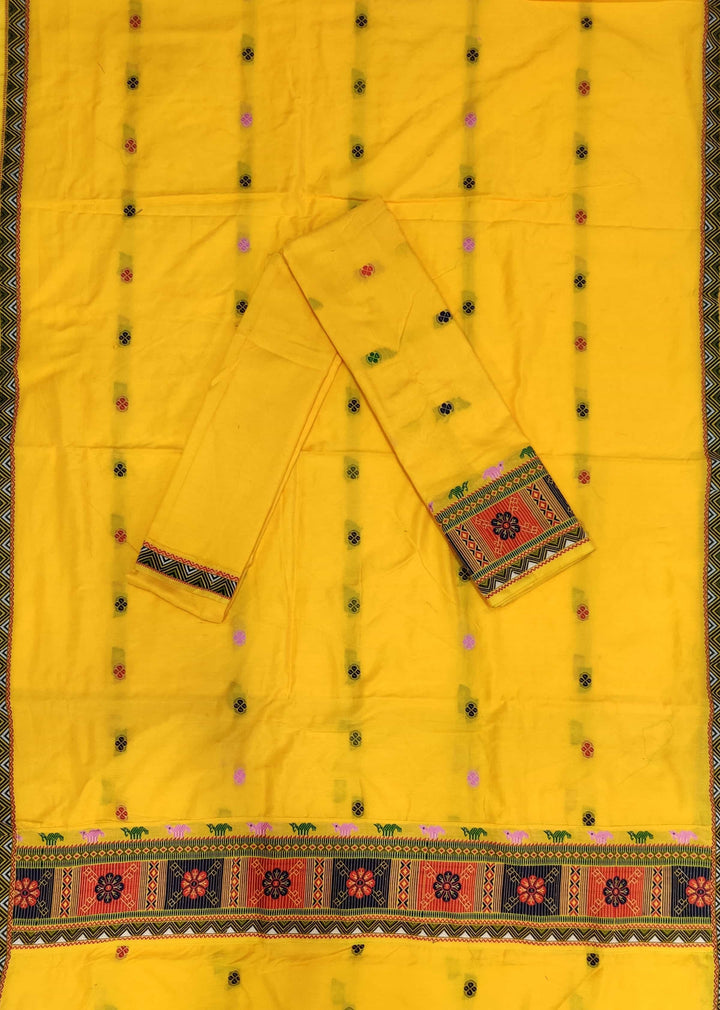 মাল্টি-কালৰ ঢাগা ৱৰ্ক স্লব কপাহ* Mekhela Sador