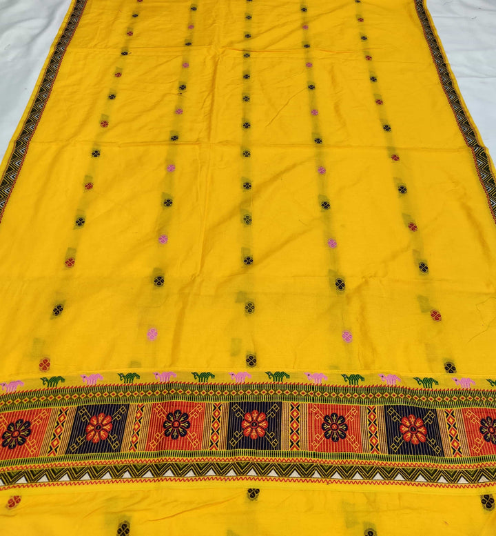 Multi-Colour Dhaga Work Slub Cotton* Mekhela Sador