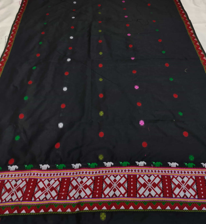 Multi-Colour Dhaga Work Slub Cotton* Mekhela Sador