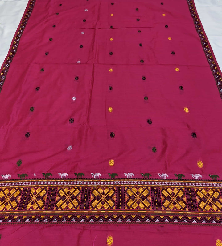 Multi-Colour Dhaga Work Slub Cotton* Mekhela Sador