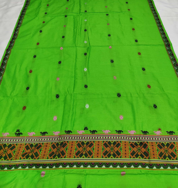 Multi-Colour Dhaga Work Slub Cotton* Mekhela Sador