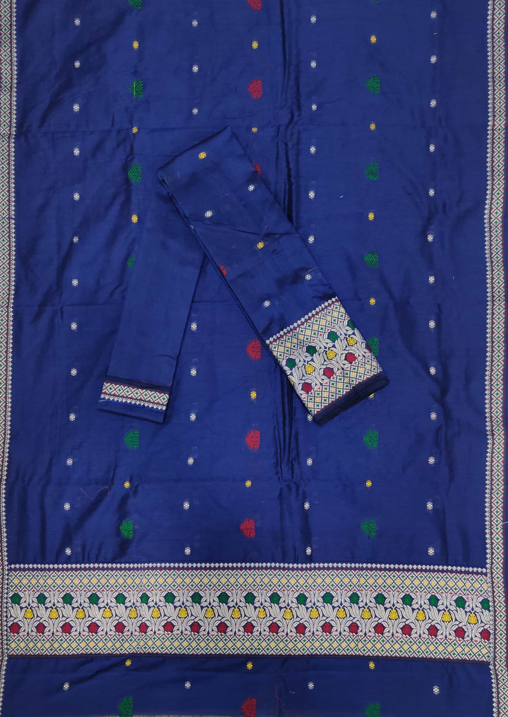 Multi-Colour Dhaga Work Slub Cotton* Mekhela Sador