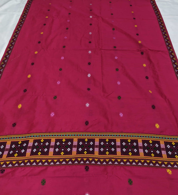 Multi-Colour Dhaga Work Slub Cotton* Mekhela Sador