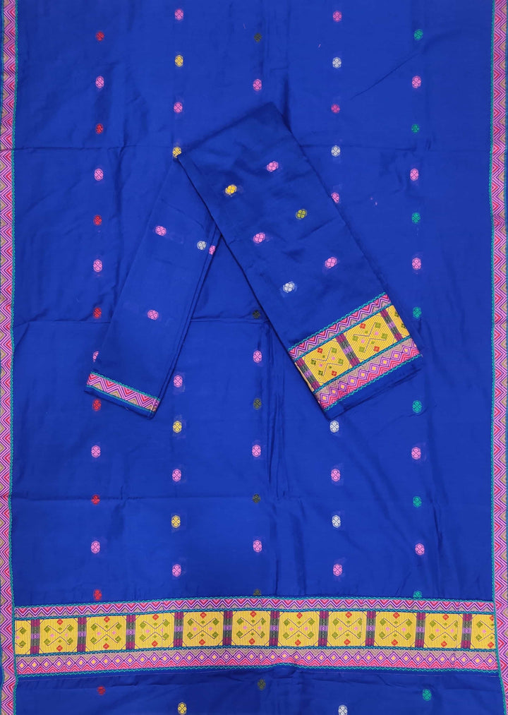 Multi-Colour Dhaga Work Slub Cotton* Mekhela Sador