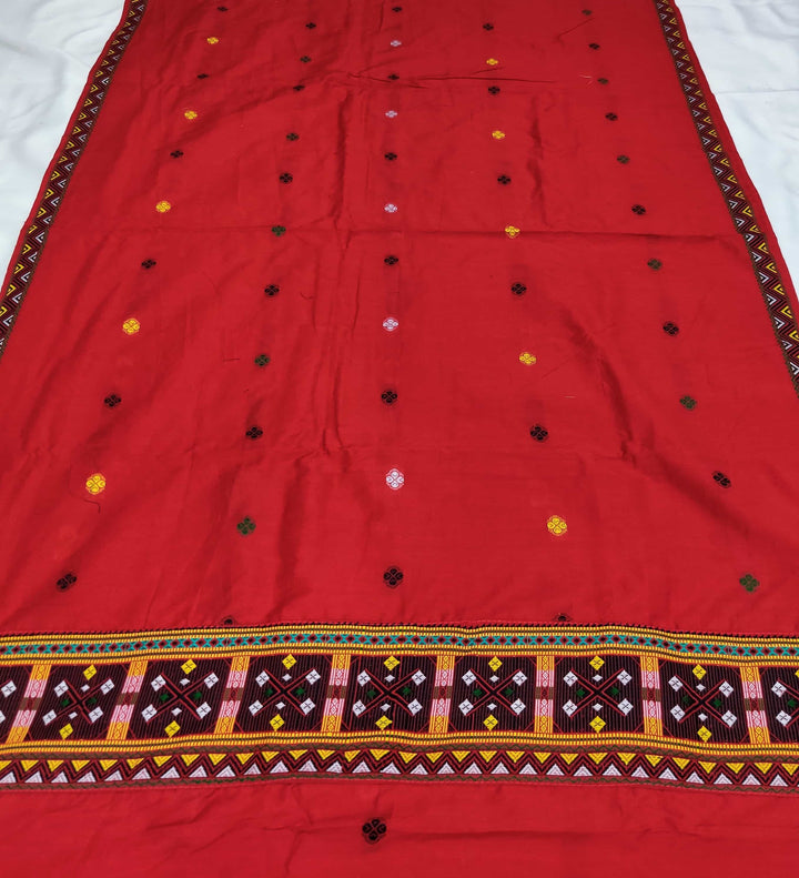 Multi-Colour Dhaga Work Slub Cotton* Mekhela Sador