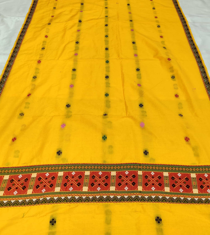 Multi-Colour Dhaga Work Slub Cotton* Mekhela Sador