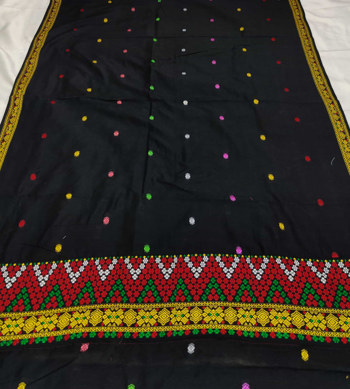 মাল্টি-কালৰ ঢাগা ৱৰ্ক স্লব কপাহ* Mekhela Sador