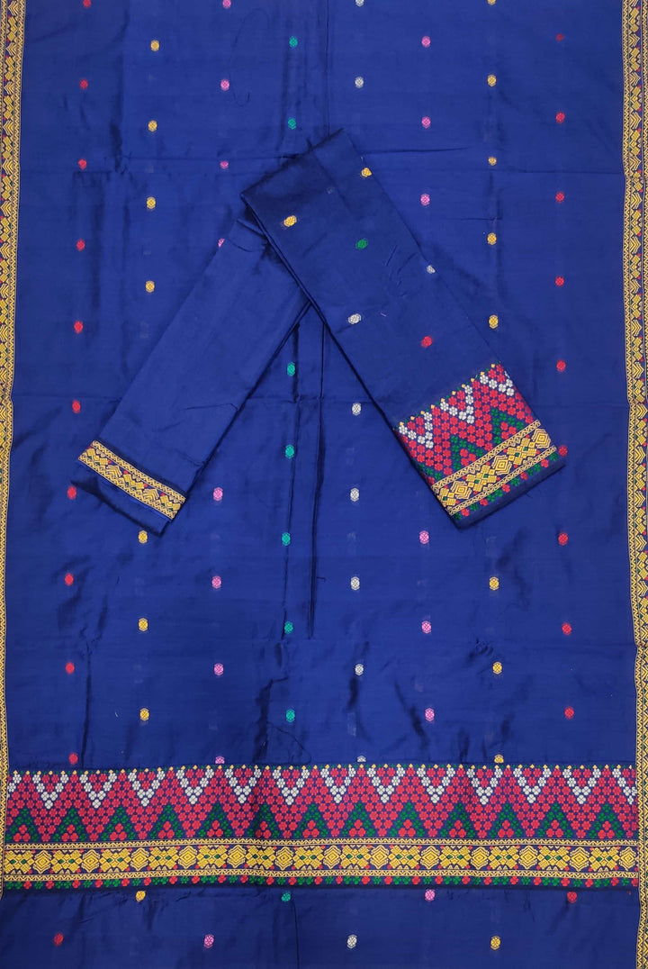 Multi-Colour Dhaga Work Slub Cotton* Mekhela Sador