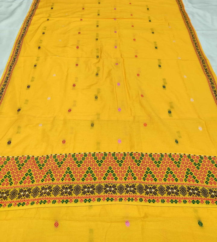 Multi-Colour Dhaga Work Slub Cotton* Mekhela Sador