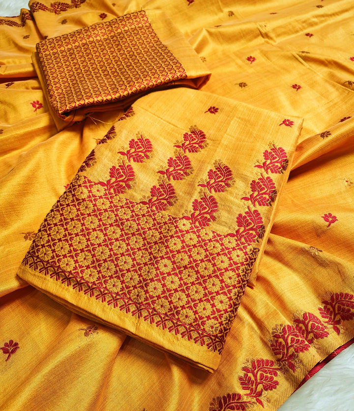 Ready-To-Wear Fixed Pari Bhagalpuri Art Toss* Mekhela Sador