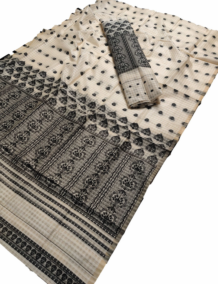 Weaving Dhaga Work Gadi Diya Checks Mekhela Sador