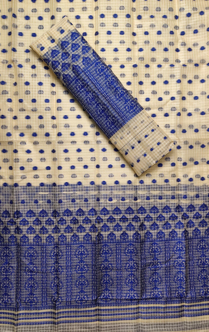 Weaving Dhaga Work Gadi Diya Checks Mekhela Sador