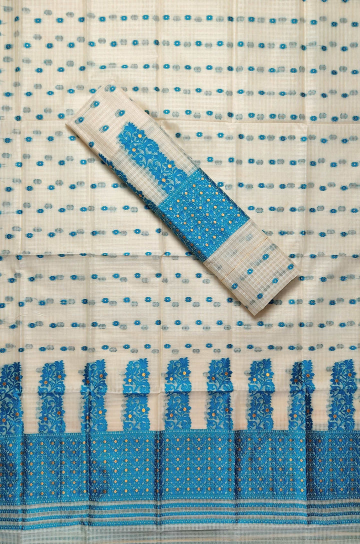 Weaving Dhaga Work Gadi Diya Checks Mekhela Sador