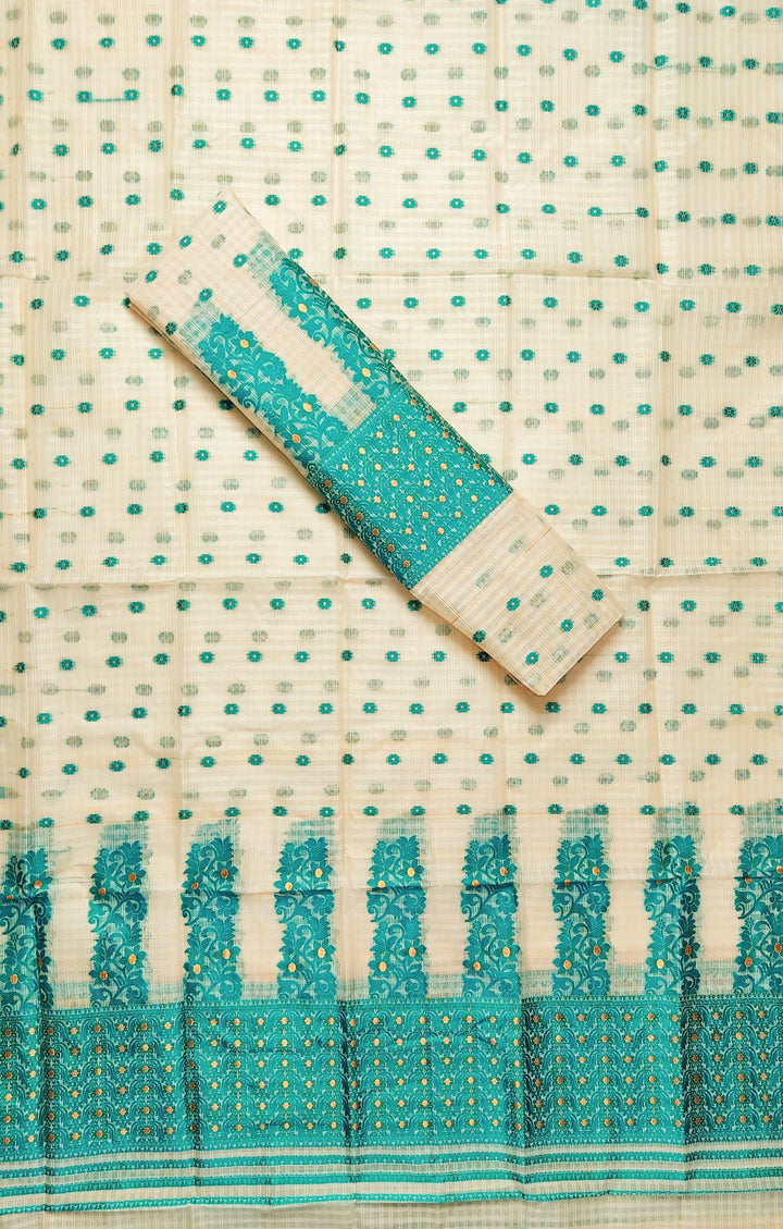 Weaving Dhaga Work Gadi Diya Checks Mekhela Sador