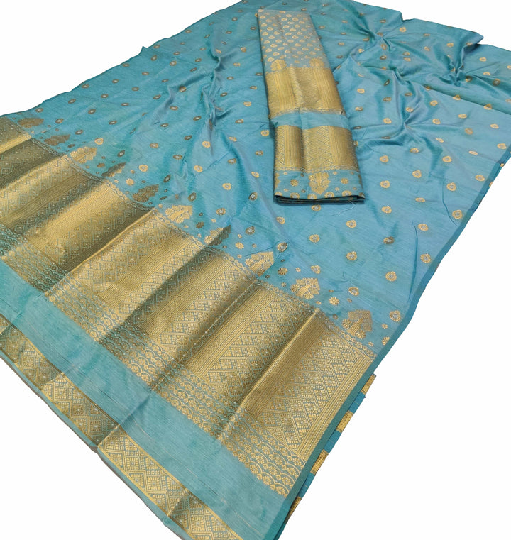 Gold Jari Super Cotton* Mekhela Sador