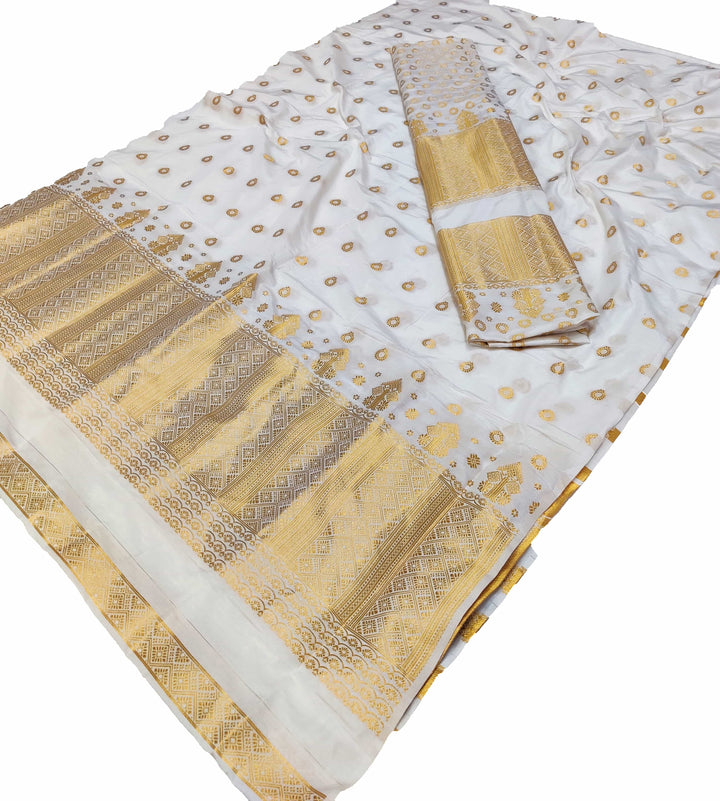 Gold Jari Super Cotton* Mekhela Sador