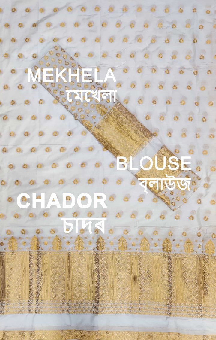 Gold Jari Super Cotton* Mekhela Sador
