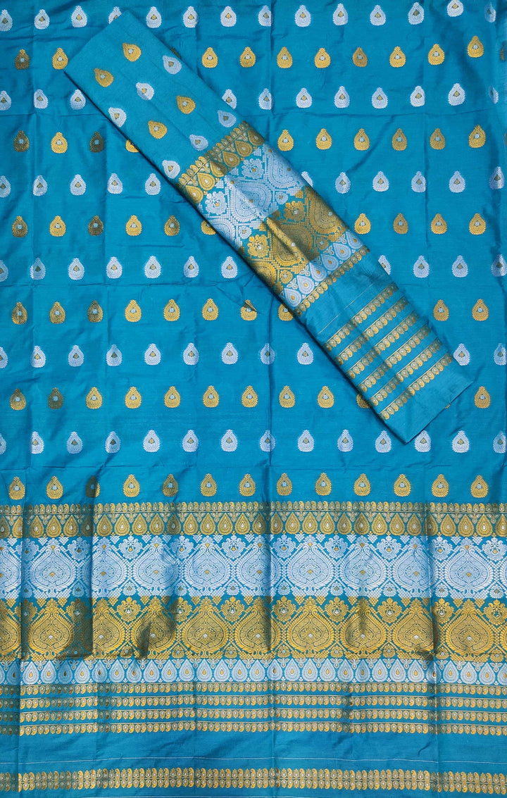 Gold-Silver Jari Super Cotton* Mekhela Sador