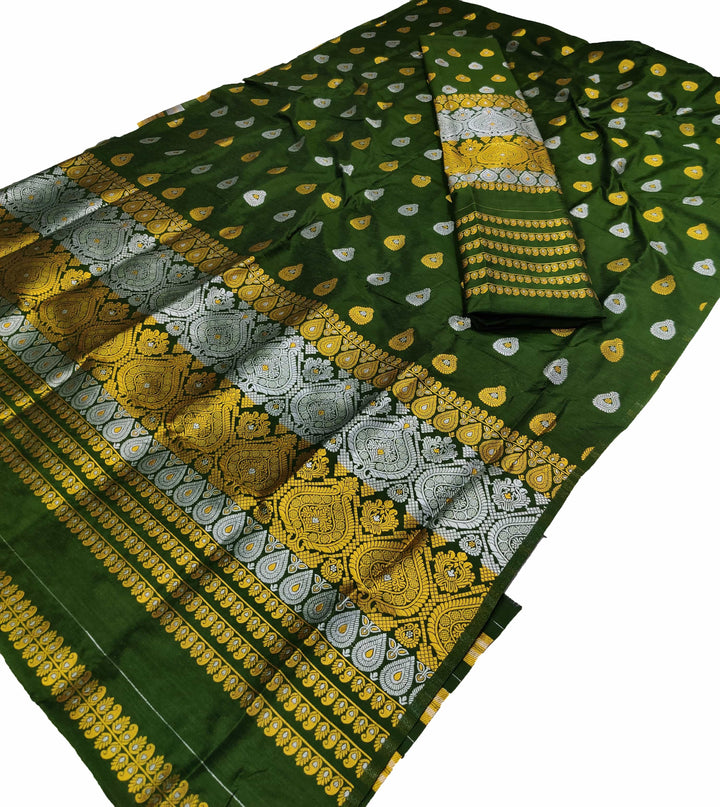 Gold-Silver Jari Super Cotton* Mekhela Sador