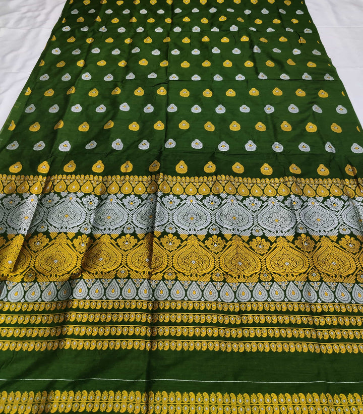 Gold-Silver Jari Super Cotton* Mekhela Sador