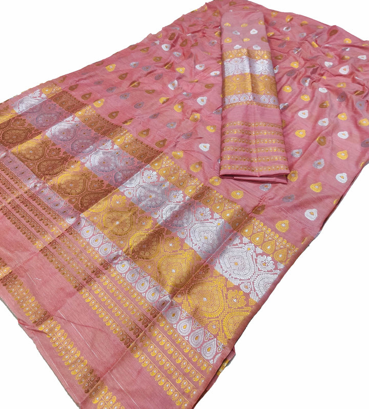 Gold-Silver Jari Super Cotton* Mekhela Sador