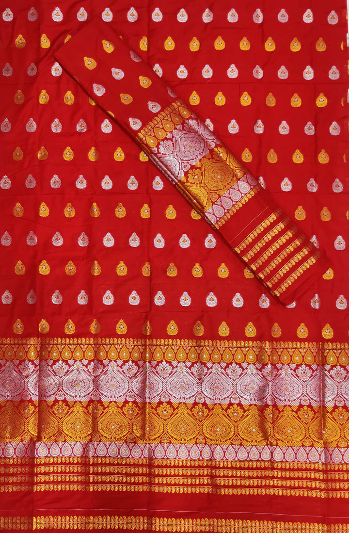 Gold-Silver Jari Super Cotton* Mekhela Sador