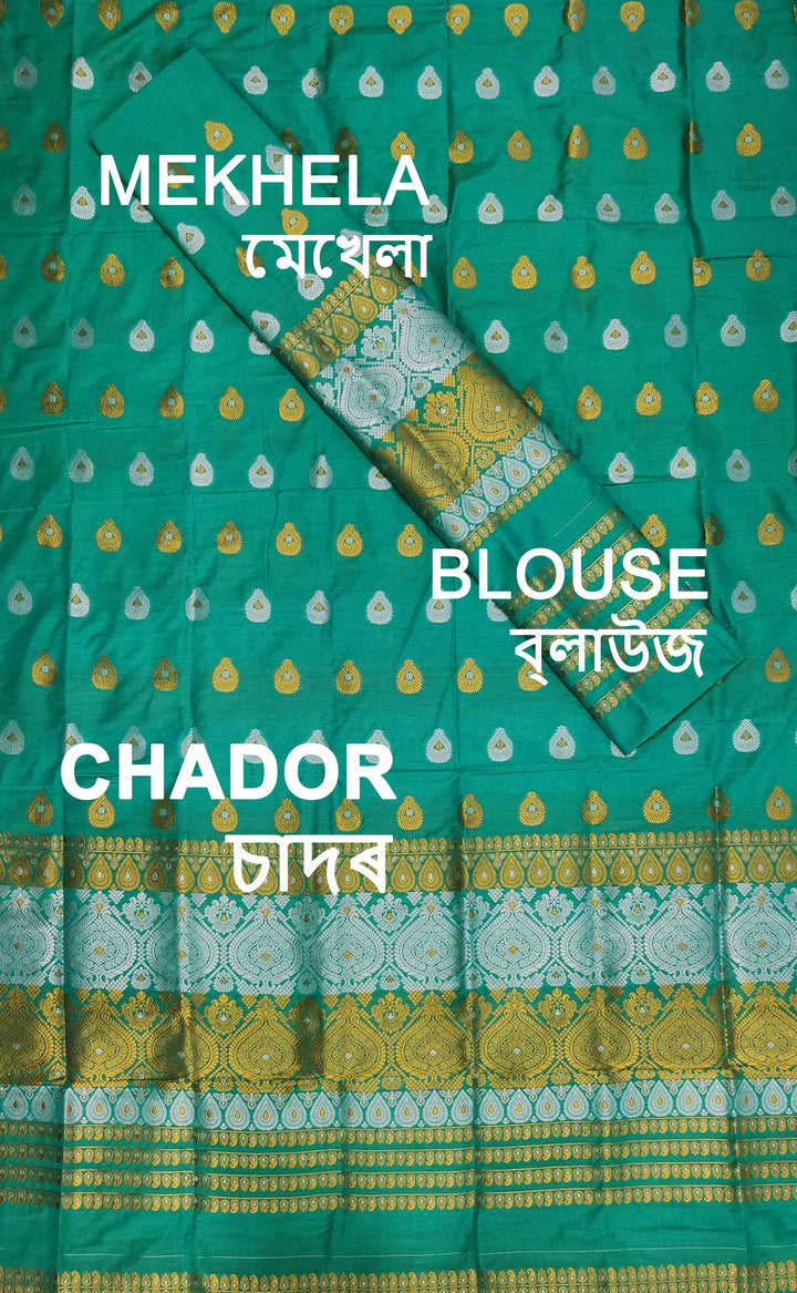 Gold-Silver Jari Super Cotton* Mekhela Sador